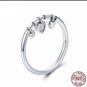 Sterling Silver Heart Charm Ring